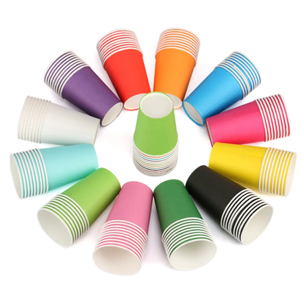 100pcs Disposable Paper Cups for Coffee, Juice & Cold Drinks – Eco-Friendly Party & Tasting Cups