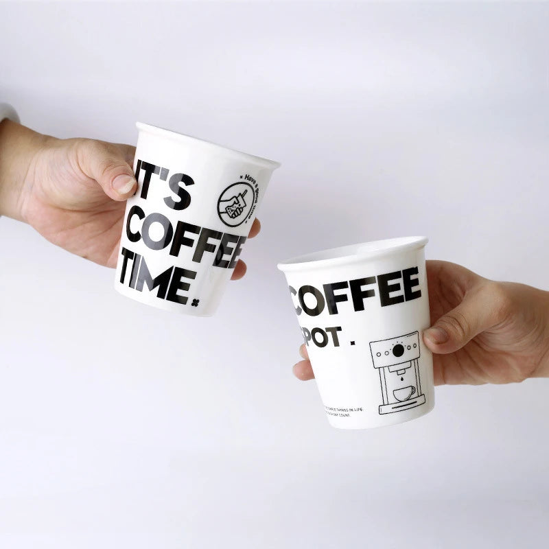 Coffee Cup Ceramics Paper Cup Design Milk Tea Cups Water Cups Hanging Ear Coffee Cups