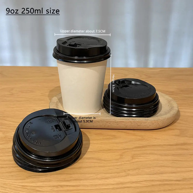 100/200pcs Disposable Paper Cups 250ml Solid Color Paper Cups Coffee Milk Cup Paper Cup For Hot Drinking Party Supplies