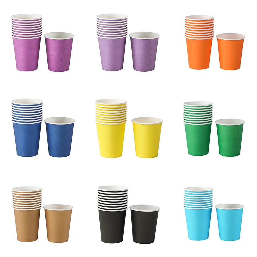 Paper Cups 250ml Family Party Supply Children Birthday Party Decorations Kids Party Supplies Cups Disposable Tableware Sets Cups