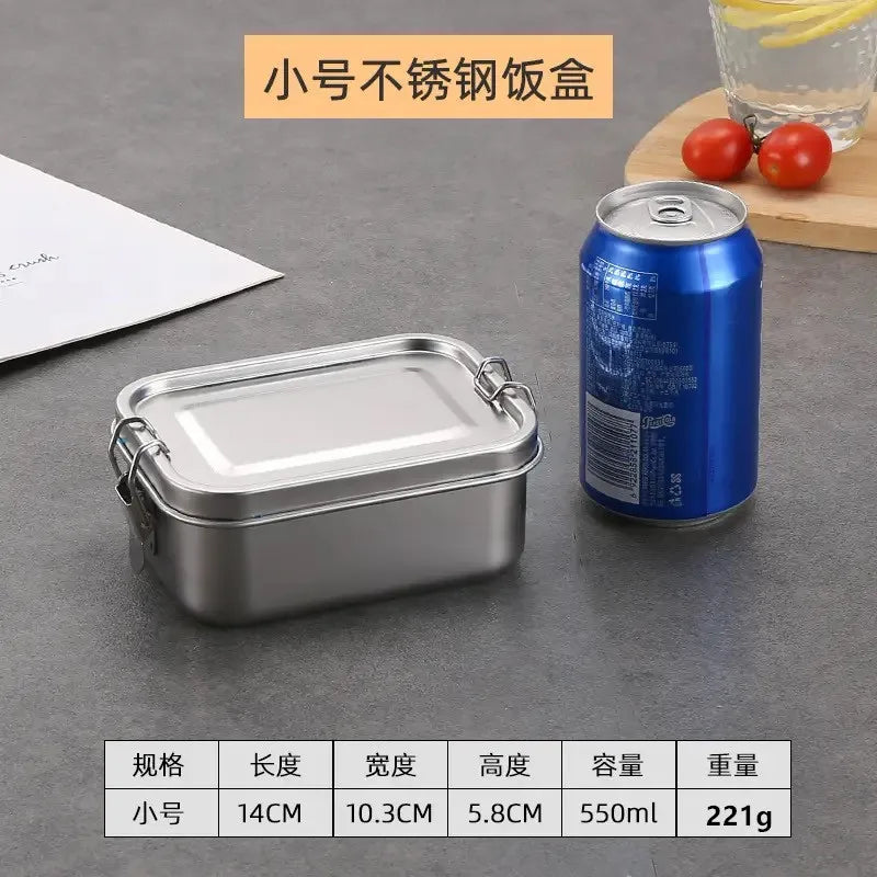 Stainless Steel Bento Box Metal Lunch Box Food Storage Containers with Lockable Clips Lunch Snack Boxes for Work,School
