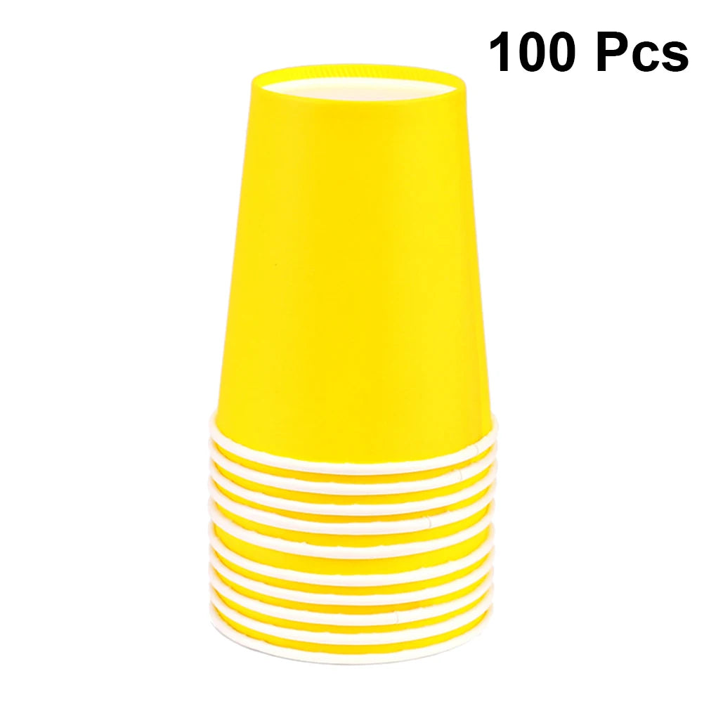 100pcs Disposable Paper Cups for Coffee, Juice & Cold Drinks – Eco-Friendly Party & Tasting Cups