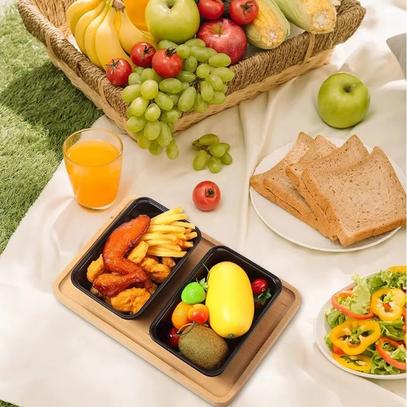 10/20PCS Black Food Box Fruit Salad Food Box Kitchen Meal Prep Takeout Bento Fridge Storage Leakproof Food Containers