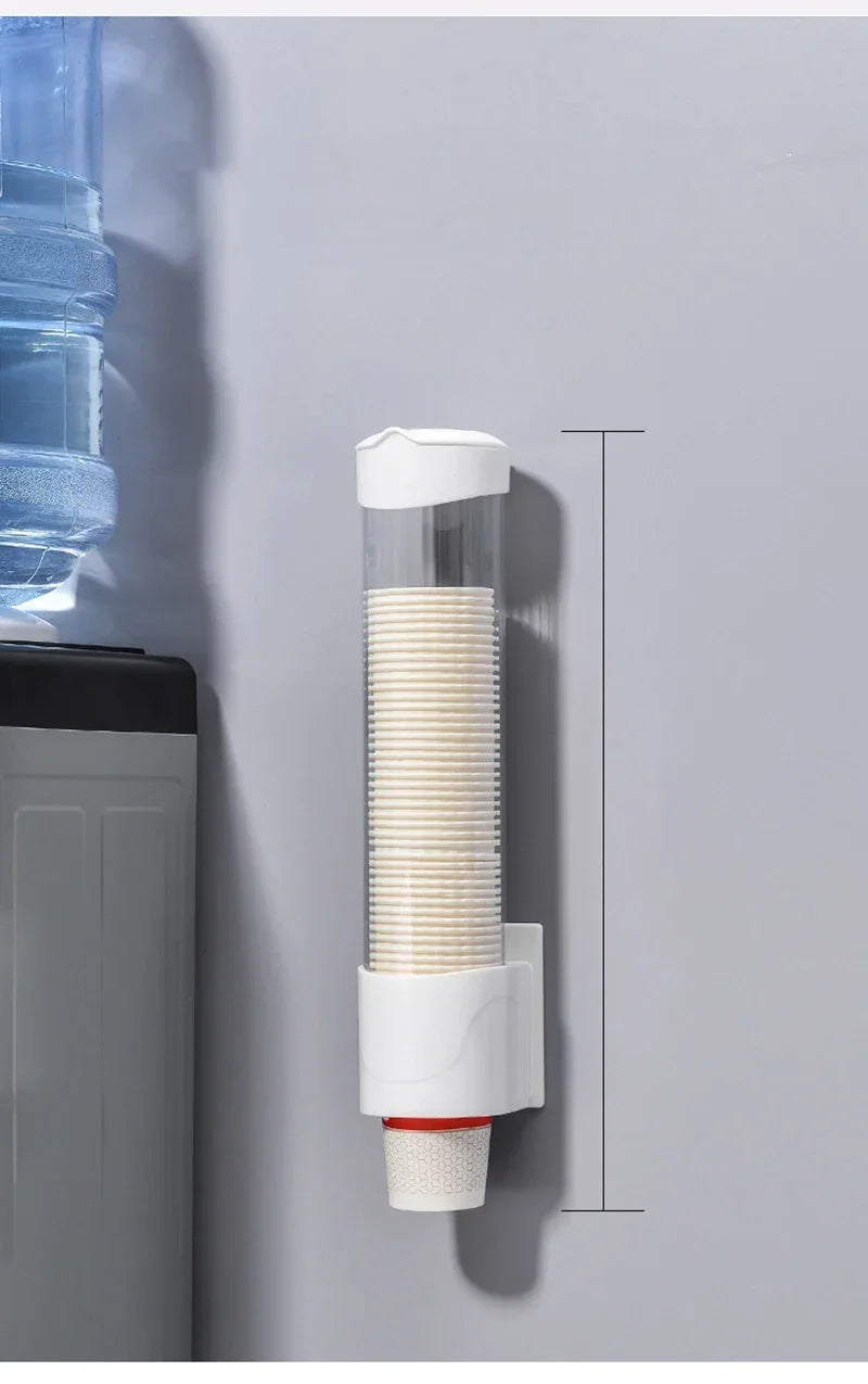 Plastic Disposable Paper Cups Dispenser Wall-mounted Water Dispenser Cup Holder Cup Container Paper Cup Frame Home Organizer
