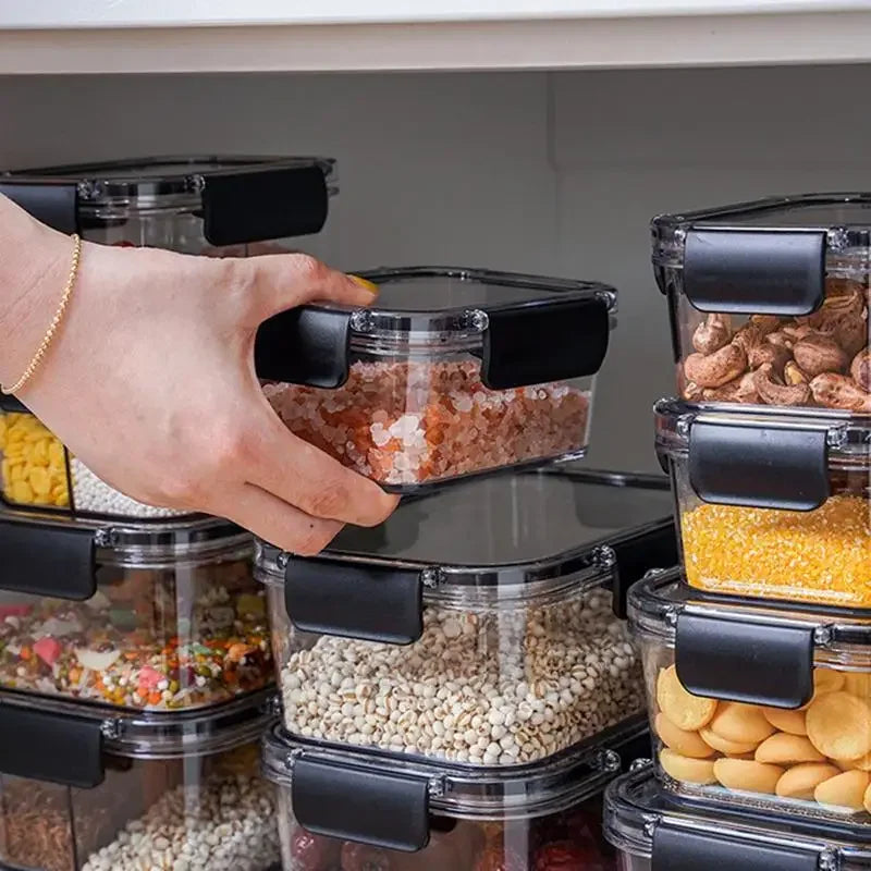 Food storage container, transparent compartment lunch box, large capacity fresh-keeping box, fruit salad snack sealed box.