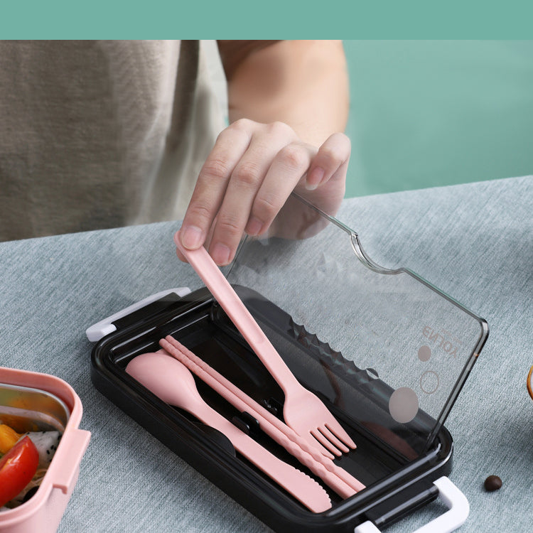 Stainless Steel Lunch Box Bento Double Layer Box Student Office Worker Food Container Microwae Heating Lunch Food Storage Box