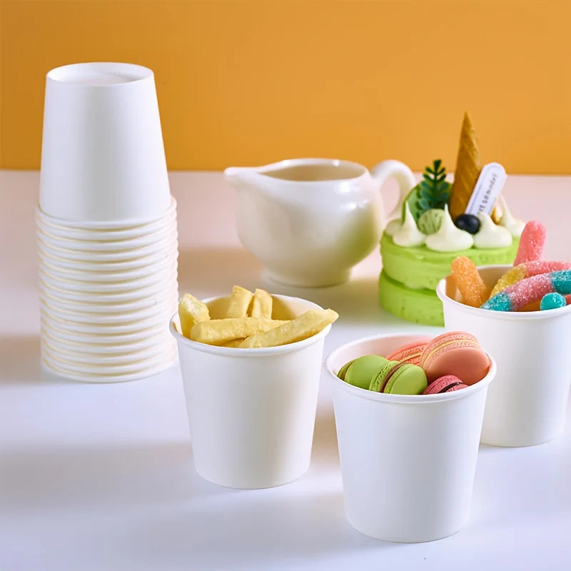50/100PCS Disposable Small Paper Cup Tasting Cup  Perfect for Coffee Candy Juice Home Supermarket Holiday Party Activities