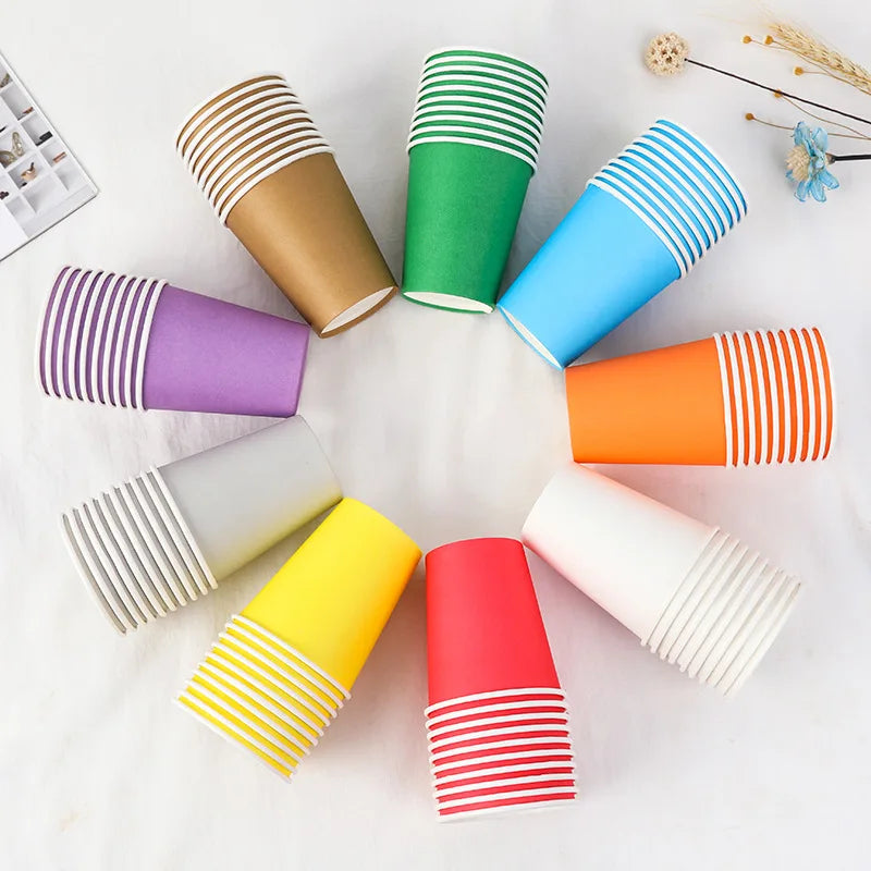 Paper Cups 250ml Family Party Supply Children Birthday Party Decorations Kids Party Supplies Cups Disposable Tableware Sets Cups