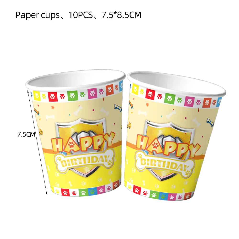 Cartoon Paw Patrol Cup Disposable Paper Cups 9oz New Drinking 250ml Dogs Skye Party Supplies Birthday Party Favor Decoration