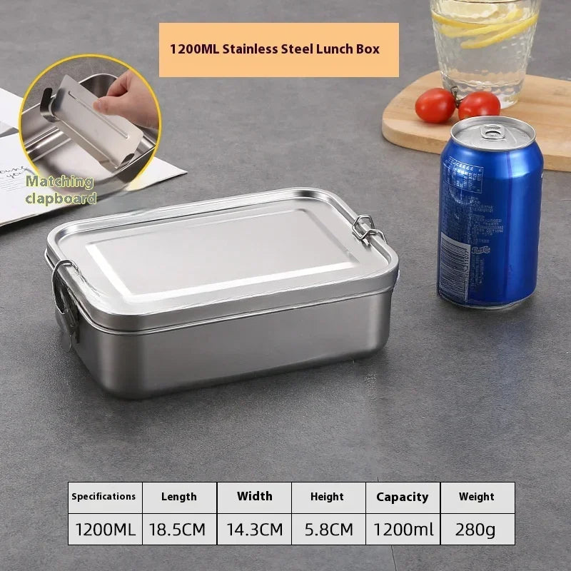 Stainless Steel Bento Box Metal Lunch Box Food Storage Containers with Lockable Clips Lunch Snack Boxes for Work,School